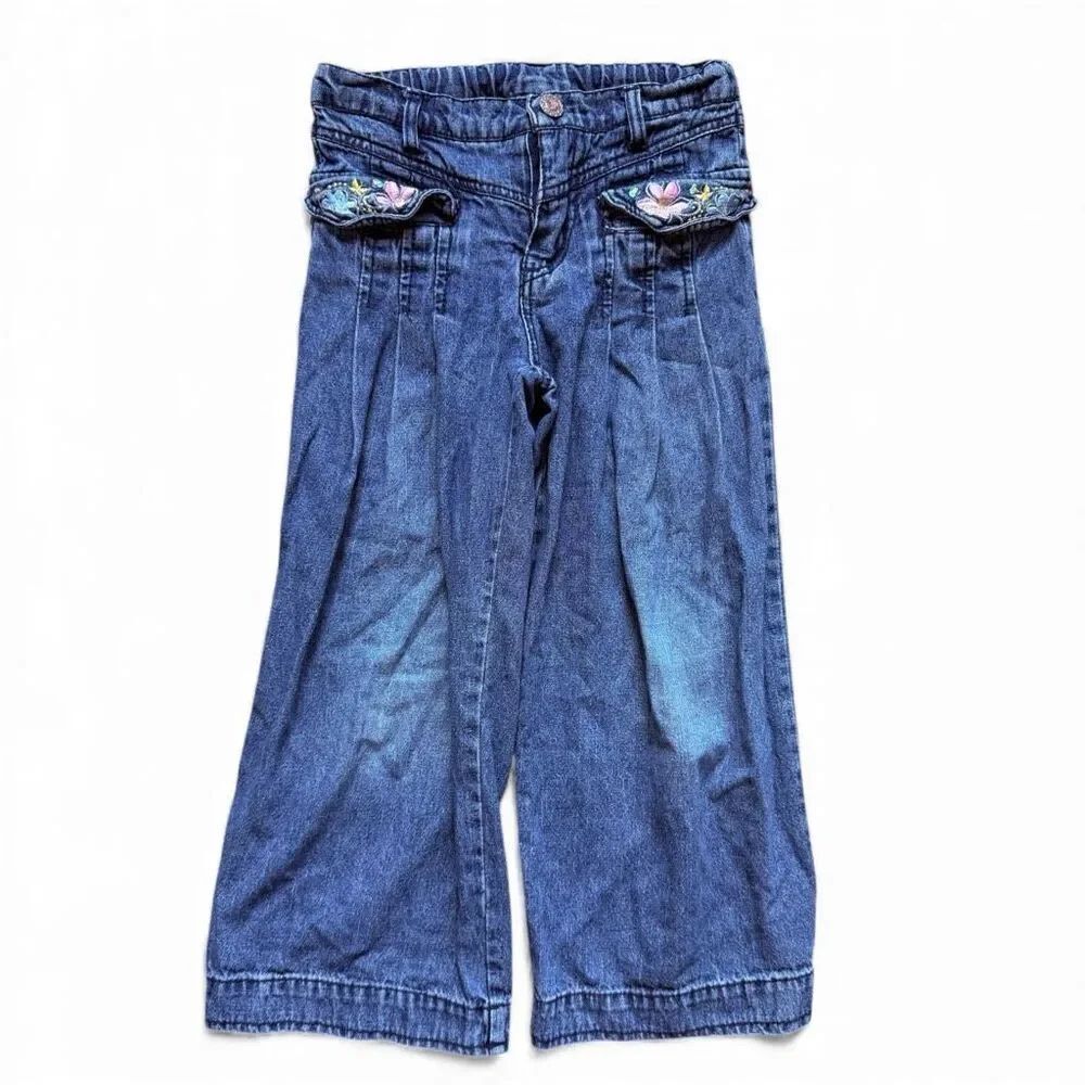 Youth Girls Disney Princesses Vintage Wide Leg Jeans - Sz 5